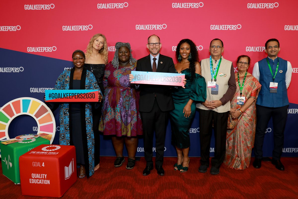 naveenthacker's tweet photo. Almost the same showtime as last year. Still the same energy &amp; same commitment. Grateful to be recognised as #GoalkeepersChampion2025 by the @gatesfoundation  
My work for every child continues, because I can't stop at almost. Almost is not enough #Goalkeepers2030

@BillGates https://t.co/5sKunMTjLs