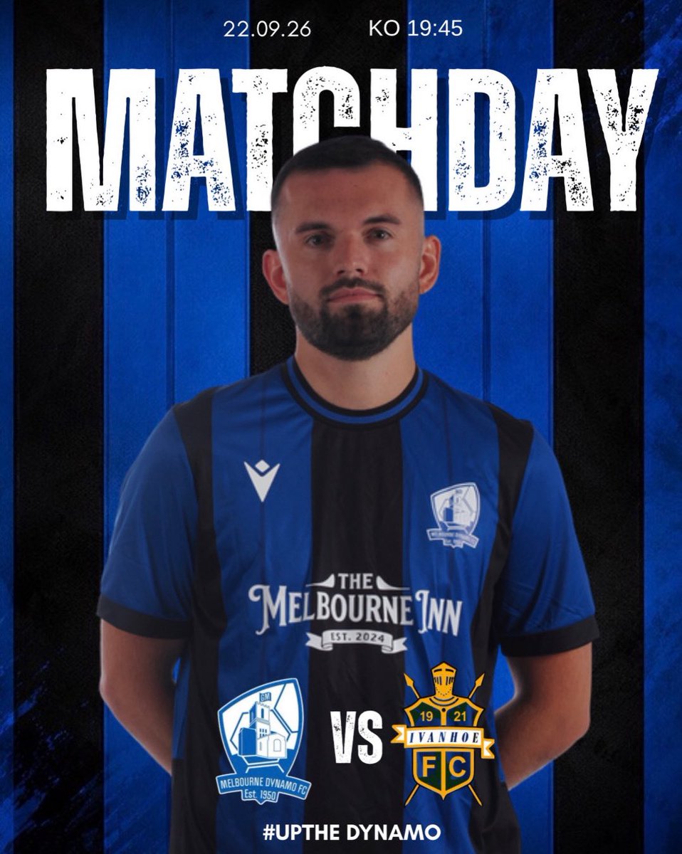 melbournedynamo's tweet photo. Matchday 💡

Under the lights tonight as we take on third in the league.

🆚 @WirksIvanhoeFC 
📍 DE73 8DG
⏰ 19:45 KO
📖 Online programmes available 

Get down and show your support! https://t.co/o2IzbYkcMB