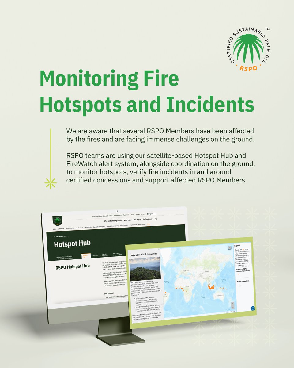 RSPOtweets's tweet photo. The RSPO is deeply concerned by the severe fires affecting parts of Indonesia and the devastating impact they are having on local communities, public health, wildlife, and livelihoods. 

Read our full statement: https://t.co/N13KZ5UEOZ

#RSPO #TransboundaryHaze https://t.co/oowTpOP0BG
