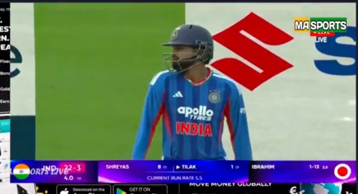 BabarAzamatxe's tweet photo. INDIA 22/3 after 4 over #INDvsJpn https://t.co/aM9k2ExaPd
