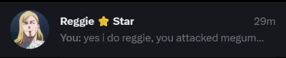 UNICORARTHRITIS's tweet photo. chat lwk dry as hell, i only got reggie to talk to https://t.co/X7M1o26RQG