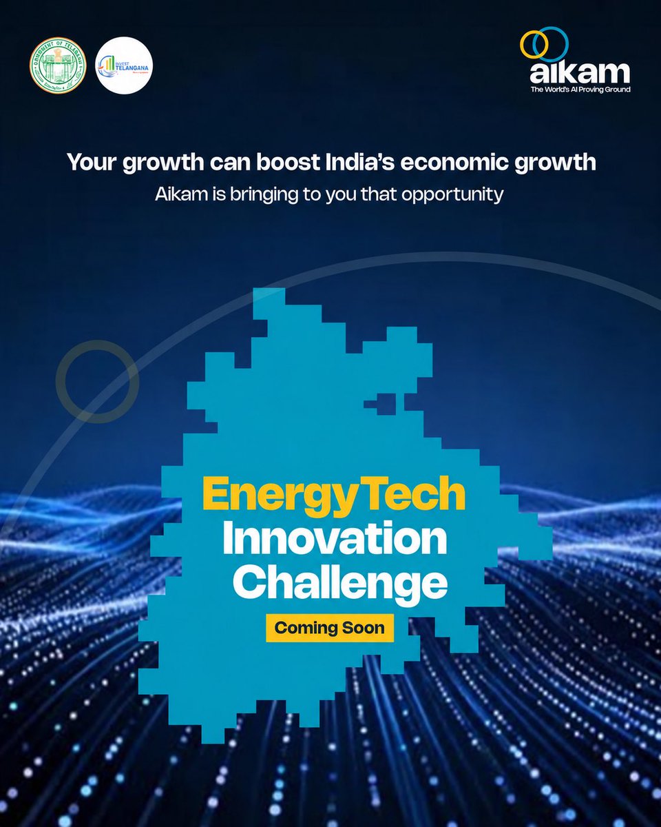 Aikam_Official's tweet photo. The true measurement of success is the impact one has in the real world. We know you have the drive &amp; desire to deliver that impact with your innovative thinking.

We are bringing India’s biggest EnergyTech Challenge in collaboration with @iiit_hyderabad &amp; @gdg_hyd 

Stay tuned! https://t.co/HtNeomkqE1