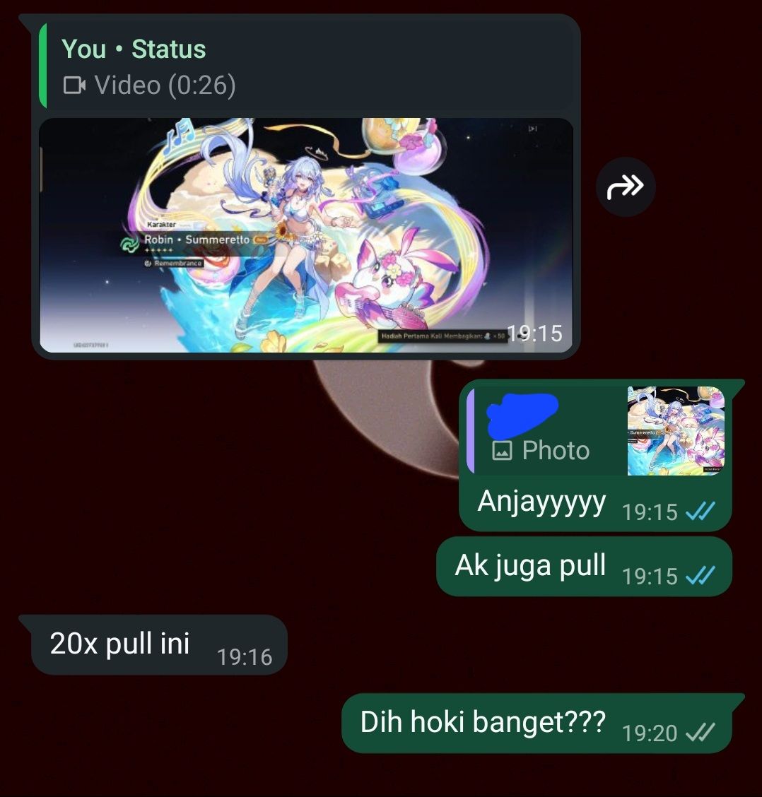 pompomfess's tweet photo. Pompom! Mantan ngechat tuh minimal nanya kabar, ini malah ngasih garam 🥀 dia baru main dapet robin 20 pull, sender nangis dapet di pity 85😭 https://t.co/YOaT2OImkt