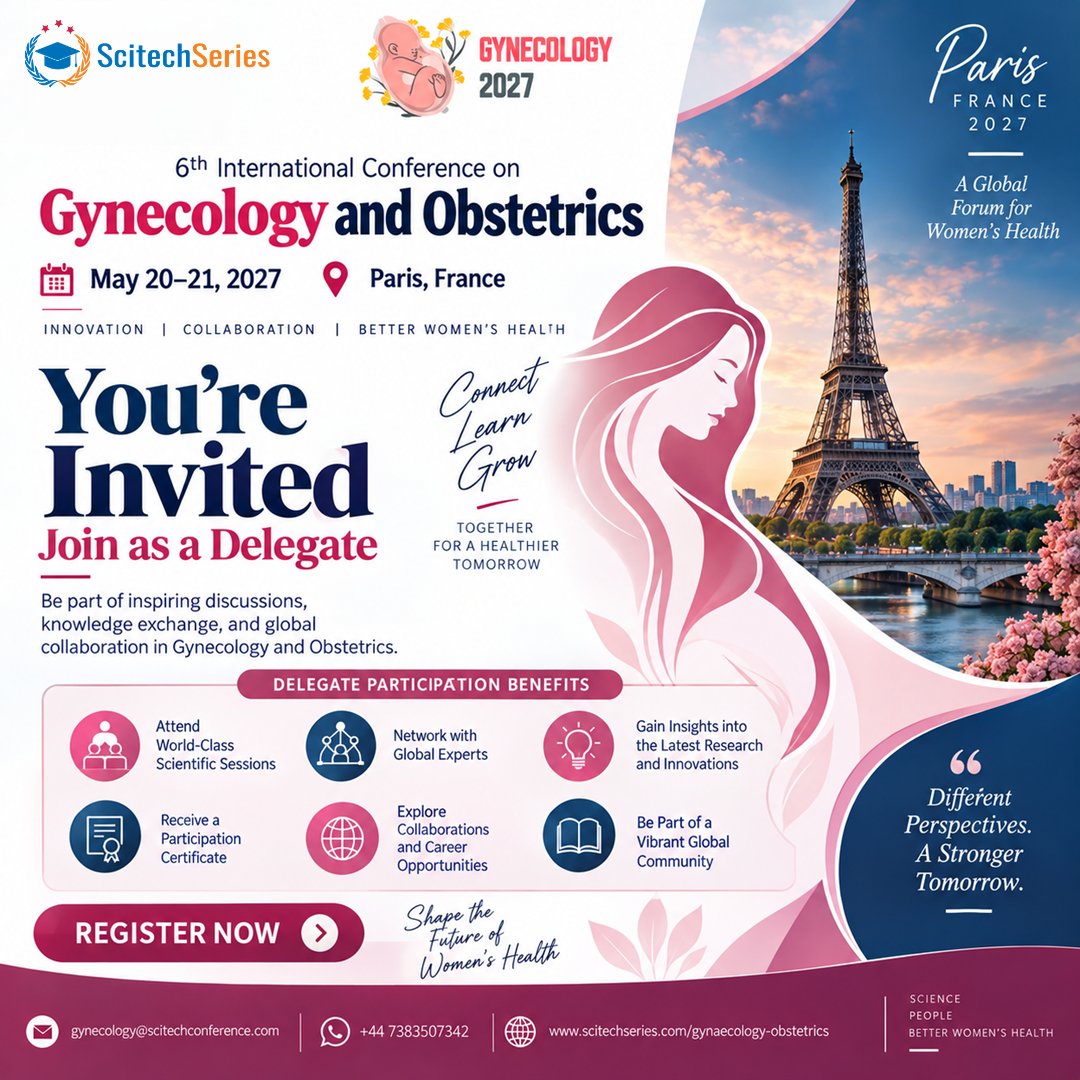ScitechSeries's tweet photo. Join gynecologists, obstetricians, researchers, clinicians, and healthcare professionals for scientific discussions, knowledge exchange, and global collaboration.

Email: gynecology@scitechconference.com
WhatsApp: +44 7383507342
Website: https://t.co/SYgszP9BXH

#Gynecology2027 https://t.co/09gwkX2dD9