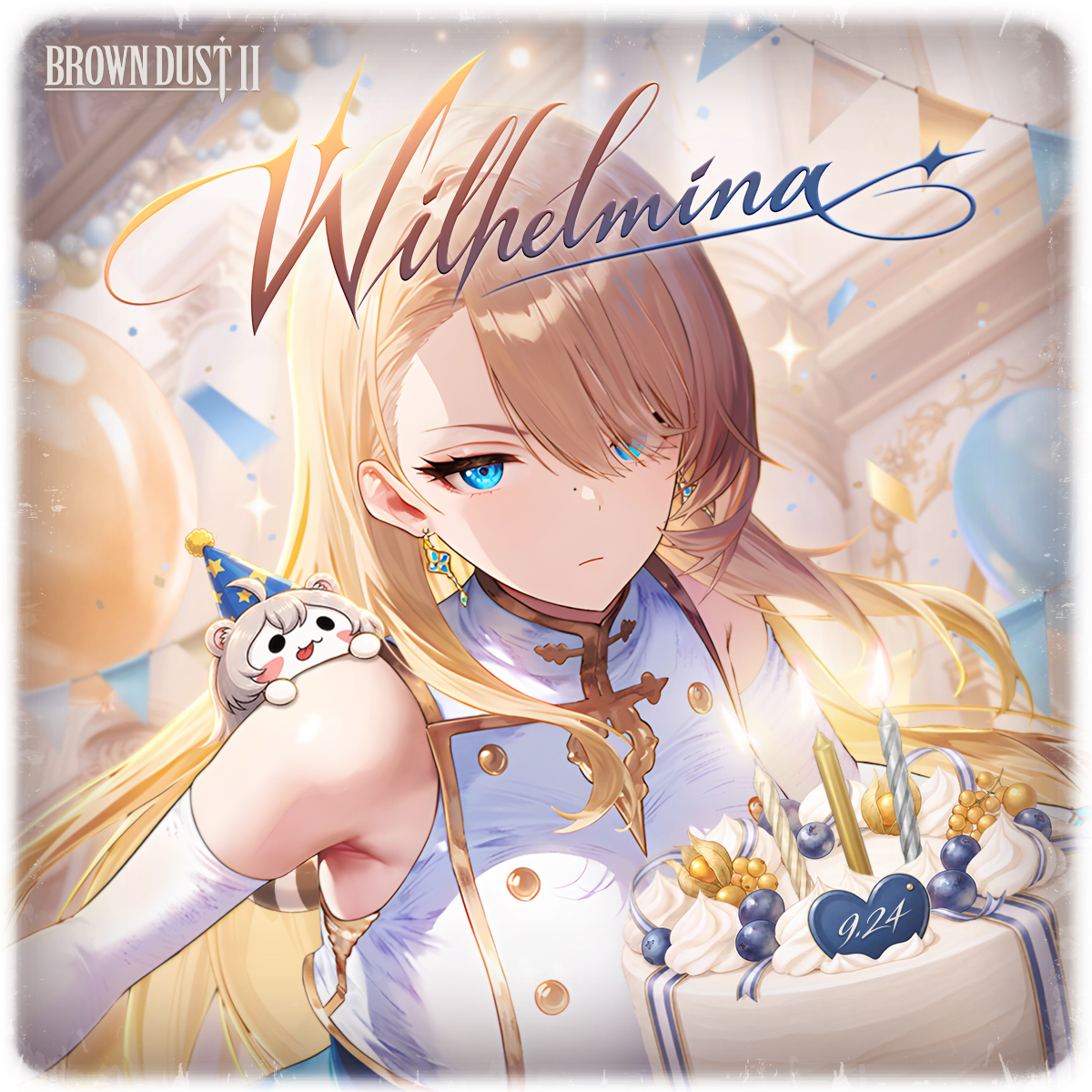 BROWNDUST2_EN's tweet photo. 🍰 BrownDust2 | Wilhelmina’s Birthday

🎉 Happy birthday to Wilhelmina, the iron-willed Queen of Beirun who rules with unwavering resolve! 🎉

“A sovereign has no need for rest.
Not even on the one day called her birthday.
However... to ignore the sincerity behind your celebration
would hardly set a proper example for my people.
You have my thanks.
And I promise that when your birthday comes,
I shall return the gesture without fail.”

#HappyBirthday #Wilhelmina