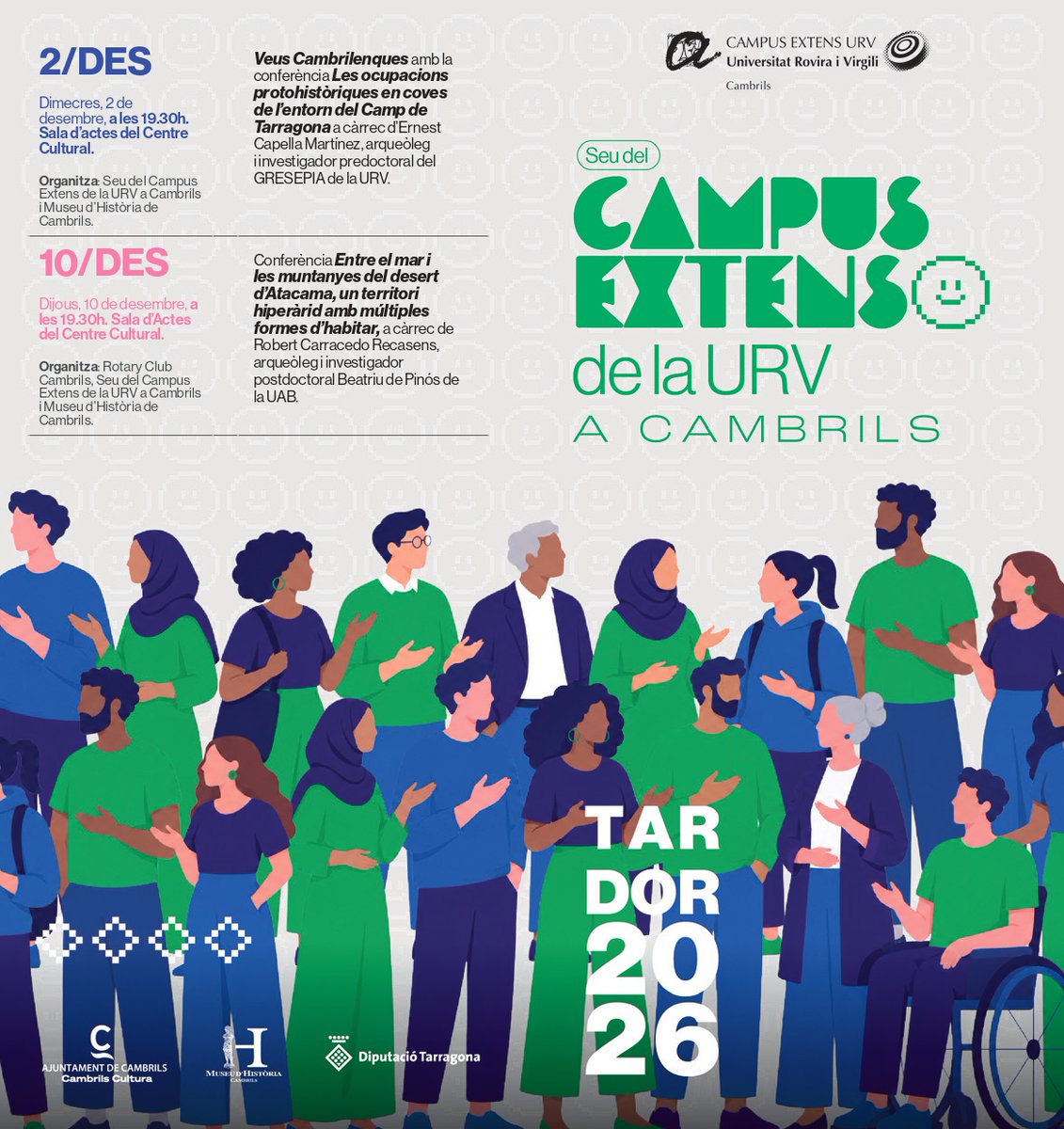 ajcambrils's tweet photo. CULTURA I FESTES | 🍎 El Campus Extens de la URV a #Cambrils arrenca amb la presentació de la nova càtedra de dieta mediterrània i salut.

ℹ️ Pel primer trimestre s'han programat deu activitats de temes com l'art, l'arqueologia o la sostenibilitat.

👉 https://t.co/C2hwsZeLfd https://t.co/OOYX7ilrq2