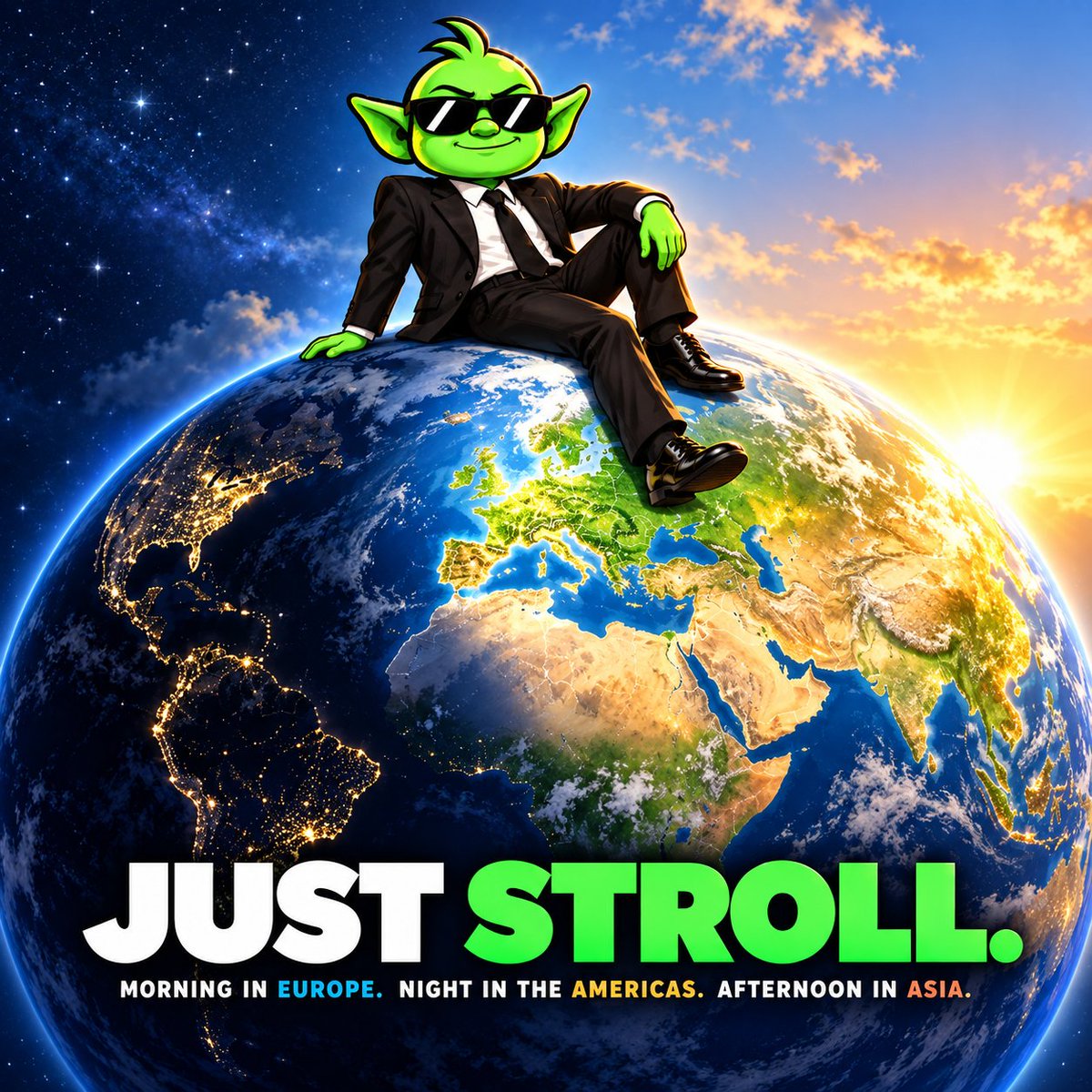 juststroll_'s tweet photo. Good morning, Europe. ☕
Good afternoon, Asia.
Sleep well, America.

$STROLL https://t.co/PogP78EOdH