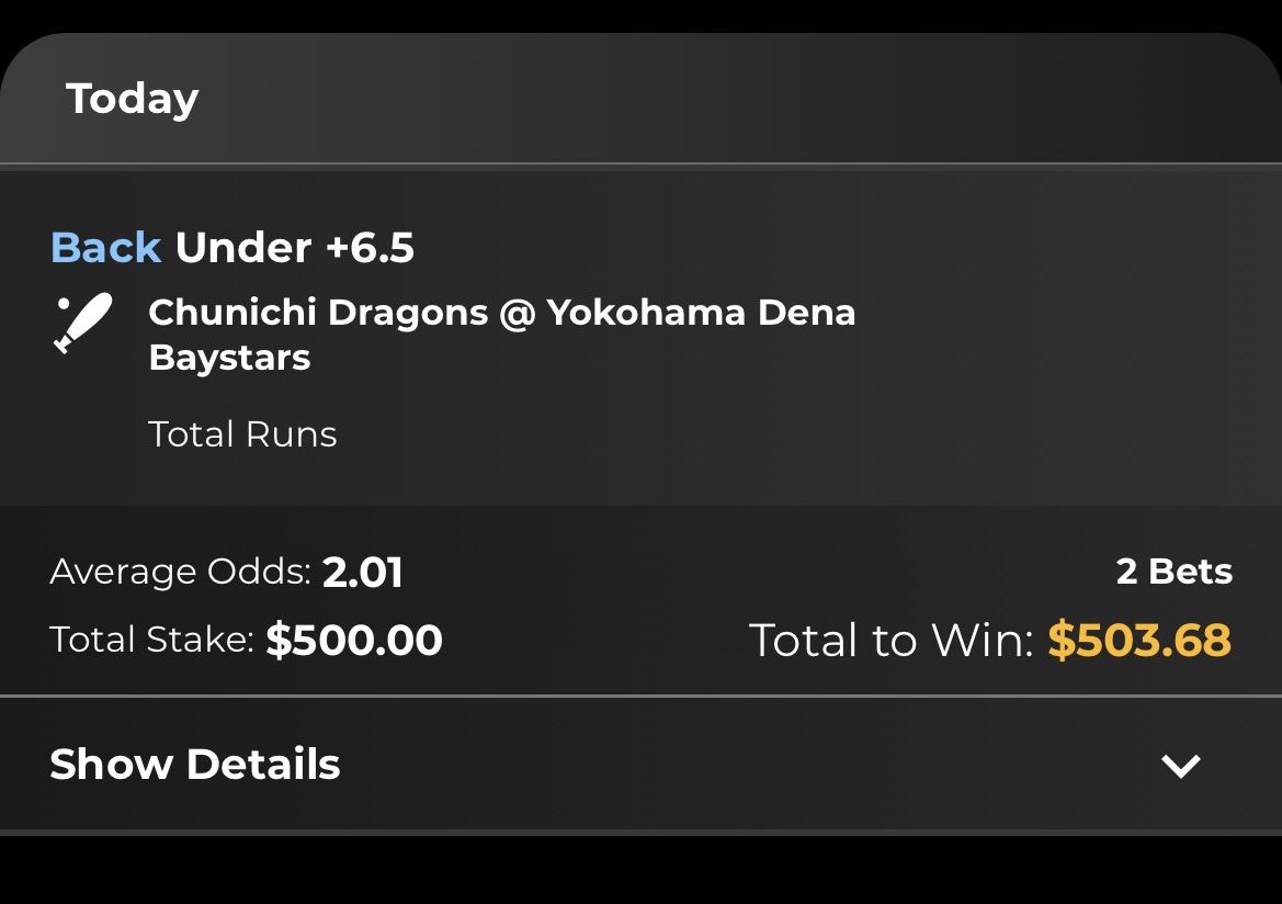 JaySeo4500's tweet photo. 🎯 NPB PICKS

✅ Chiba Lotte ML
✅ Yokohama vs Chunichi — Under 6.5
Two spots I like on today’s NPB card.

No need to force volume.
Just taking the numbers where I see an edge.

Let’s cash. 💰⚾️
#NPB #SportsBetting #BettingPicks #BaseballPicks https://t.co/MSAA1wACaf