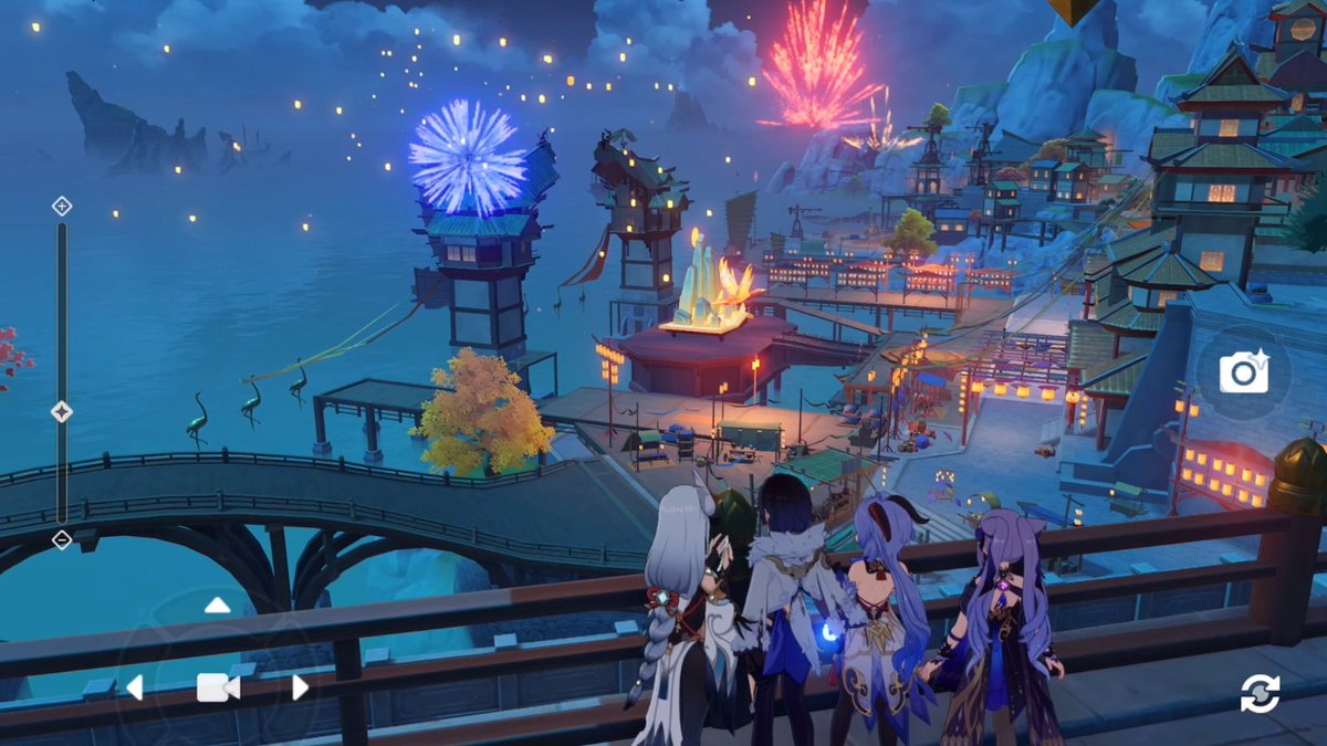 Sahputraherman1's tweet photo. My daily grind in Genshin Impact today: farmed artifact materials, pulled a new 4-star character, and now just hanging out at Liyue Harbor watching the sunset—chill vibes only! https://t.co/epMFtyjSiZ