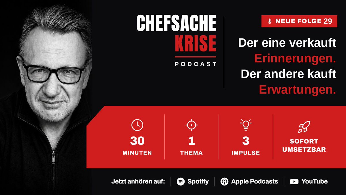orosenbaum's tweet photo. Viele Inhaber schließen ihren Betrieb ab, statt ihn zu übergeben.
Denn: Ein Käufer bezahlt keine Vergangenheit – nur belegbare Zukunft.

„Chefsache Krise" #29 – überall, wo es Podcasts gibt. https://t.co/VY97KOFGIP