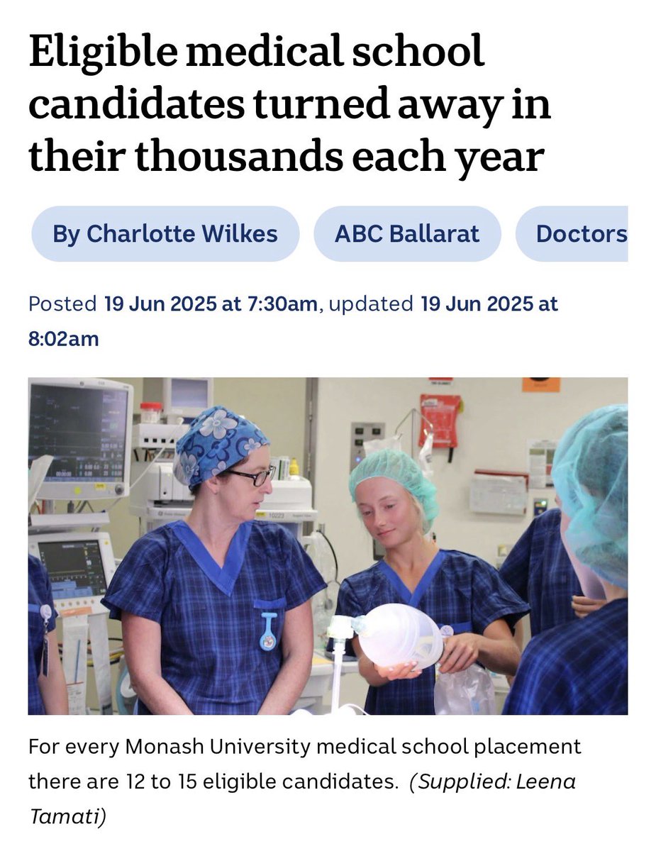 BWJacksonX's tweet photo. Millions of Australian voters have been treated by foreign-born doctors. A huge number of them think this “proves” that Australia “needs” immigration, unaware that our medical schools turn away thousands of qualified locals every year.

Policy support is often based on ignorance. https://t.co/BXL1g4KHJM