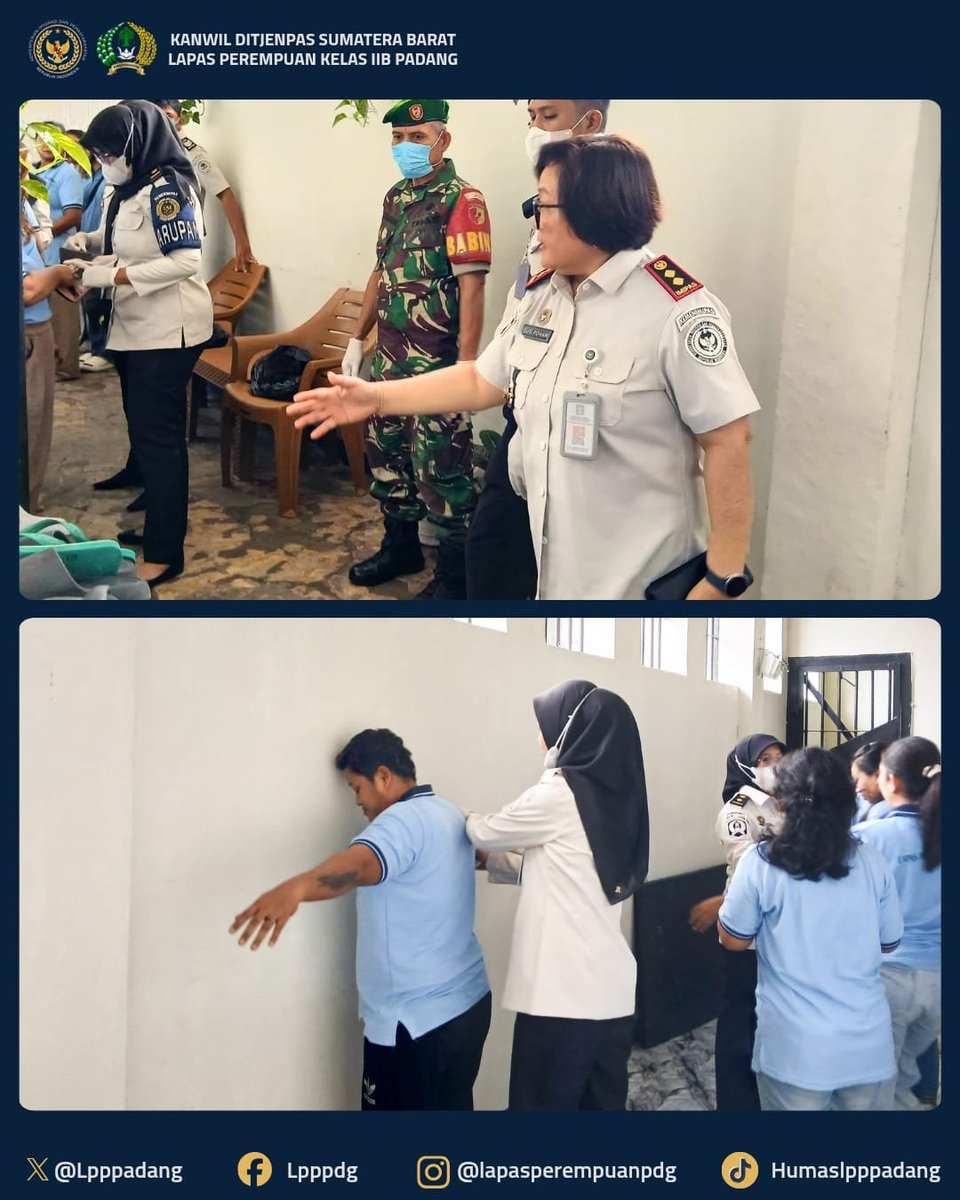 lpppadang's tweet photo. Lapas Perempuan Padang Gelar Razia Gabungan dan Tes Urin bersama Kanwil Ditjenpas Sumbar dan Aparat Penegak Hukum (TNI,POLRI, dan BNNP Sumbar)
#lapasperempuanpadang
#Pemasyarakatan
#Kemenimipas
#TNIpolri
#raziagabungan https://t.co/0OLduXMlRu