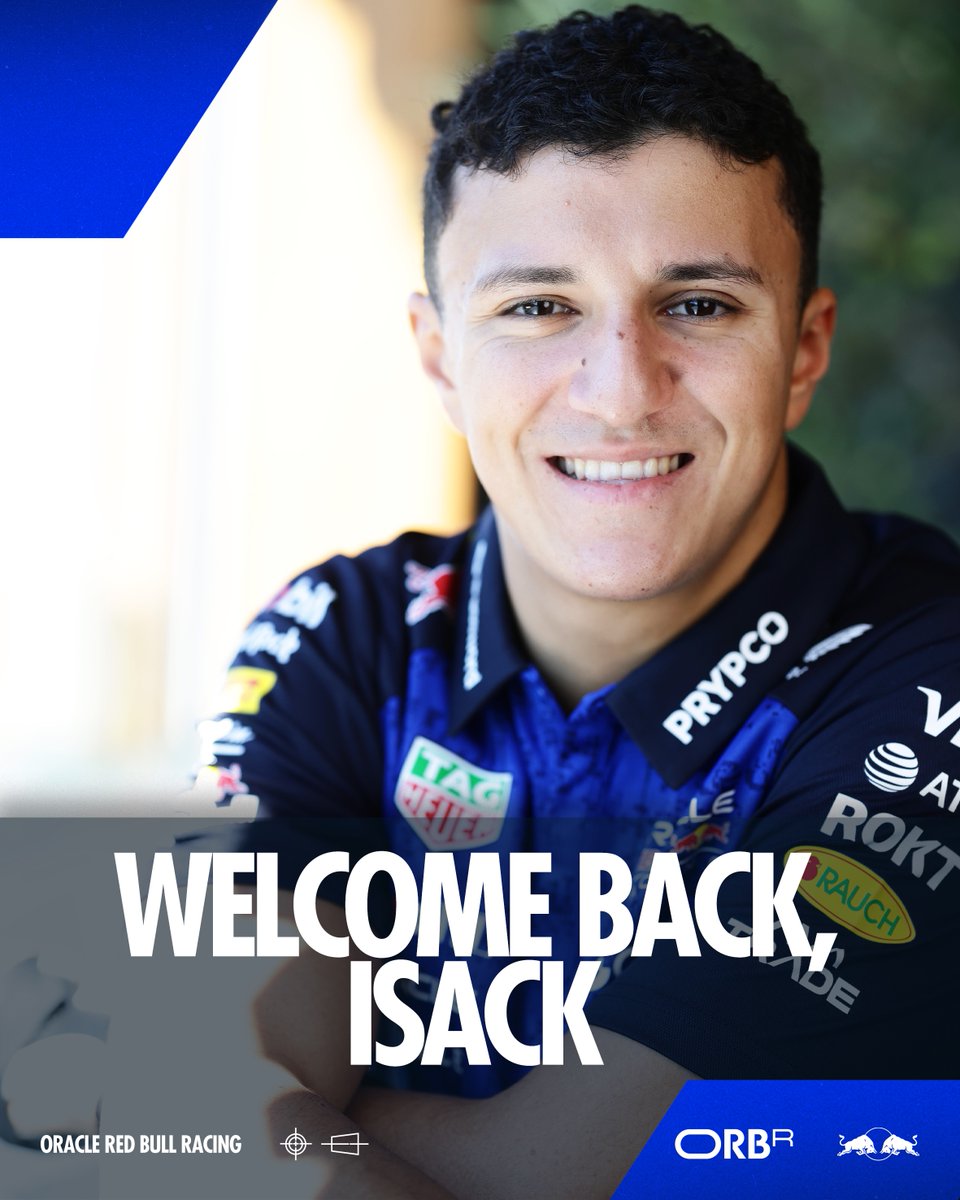 redbullracing's tweet photo. Welcome back, Isack 💙

#F1 || #RedBullRacing https://t.co/6p1GzTsKyg