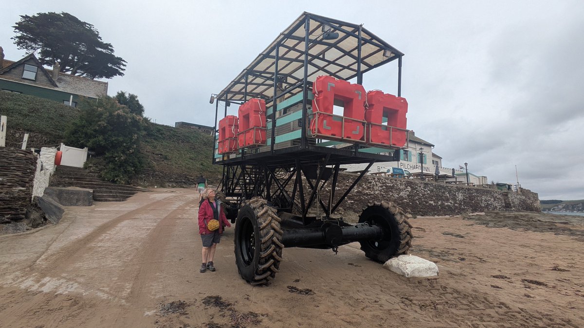 martgathercole's tweet photo. For #TractorTuesday Mrs G for scale,  Poirot wasn't a big fan🚜🌊🕵🏻 https://t.co/x9Qin8V1gU