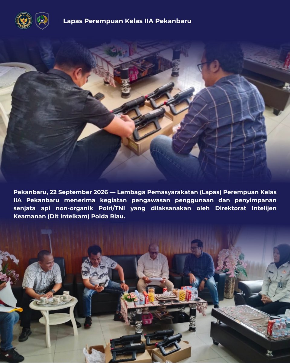 LppPku's tweet photo. Dit Intelkam Polda Riau Laksanakan Pengawasan Senjata Api di Lapas Perempuan Pekanbaru https://t.co/pr5Lt6ipID