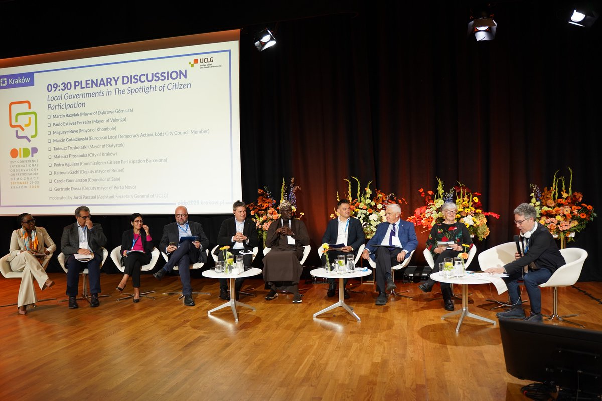 oidp_org's tweet photo. 📍#OIDP25

🌟The Plenary Discussion on Local Governments in The Spotlight of Citizen Participation starts now!

👥 Elected leaders share experiences on how citizen participation can influence policies &amp; strengthen democratic resilience.

📺 Watch it here: https://t.co/DRQvbbP4Fm https://t.co/5Bx4fpdaJk