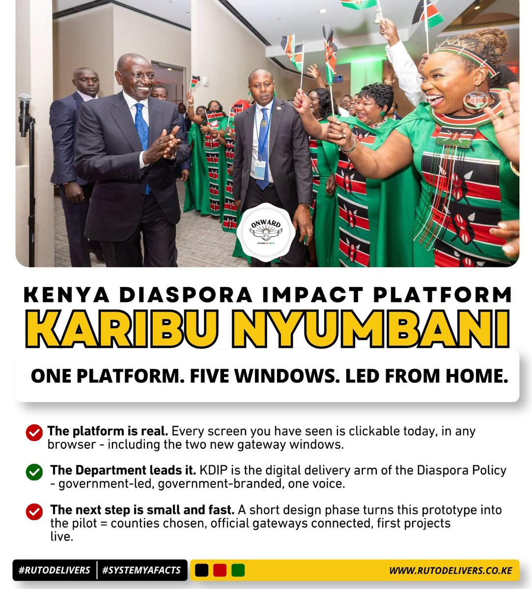 Jamesmwang70ze's tweet photo. President Ruto has launched Karibu Nyumbani, a simple and transparent platform that makes it easy and safe for Kenyans abroad to support home.
Ninety-seven percent of every contribution reaches the ground. You see the full cost split before you pay. #DiasporaPlatformKE #diaspora https://t.co/jahhBhbnDA