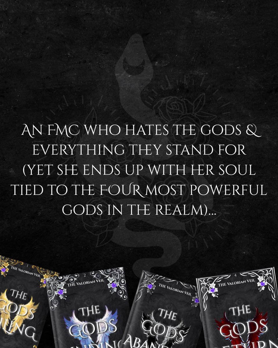 JulieannAn2g's tweet photo. The Veiling was never meant to be her fate, but betrayal left her no choice. Trapped in Godsden and bound to four powerful gods, she must survive dangerous bonds, betrayal, and a destiny that could destroy her. Books 1–3 are on KU. Book 4 arrives https://t.co/CWQa0FkQ15