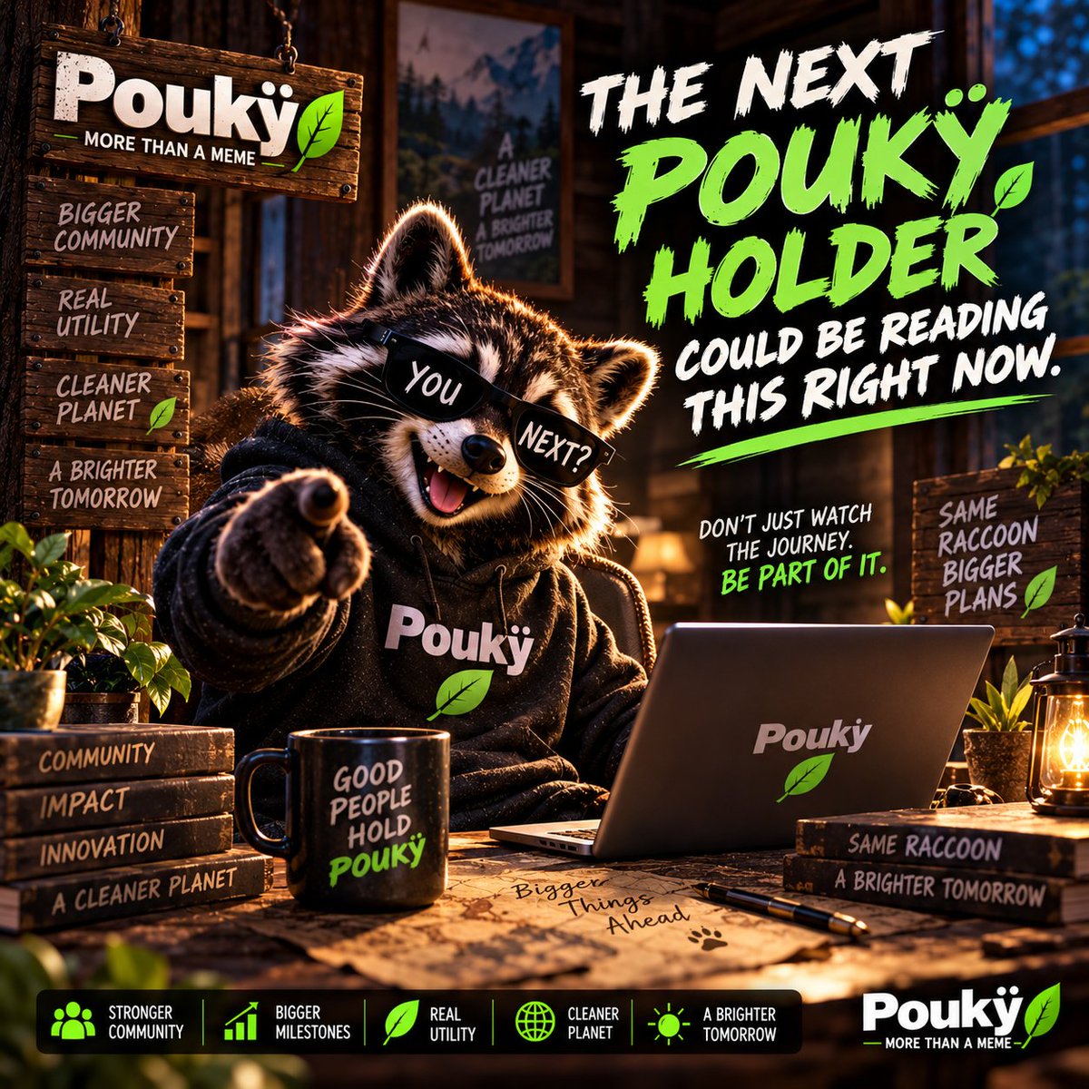 PoukyOfficial's tweet photo. THE NEXT POUKŸ HOLDER COULD BE READING THIS RIGHT NOW.

POUKŸ is growing, the community is getting stronger, and the vision continues to expand.

Don’t wait for everyone else to discover it before you take a closer look.

Research the project. Understand the vision. Decide for yourself.

Grab your bag. Become a holder. Build with us.

🦝 POUKŸ IS MORE THAN A MEME.

CA: "DeCbrdr7VGSL7BTFufojwoJ4gudUrxE9pwBzJ6sApump"

Telegram: https://t.co/3jC41eLLDX
