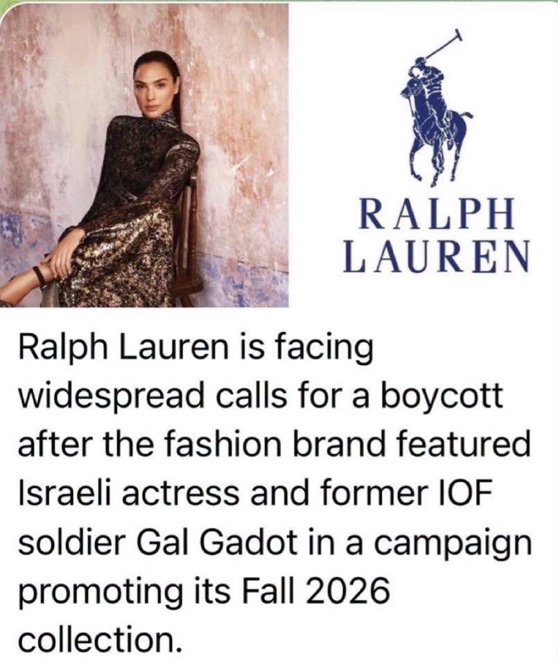 Islamic_2_0_2_2's tweet photo. BOYCOTT RALPH LAUREN 👍 https://t.co/VguFWNjOSP