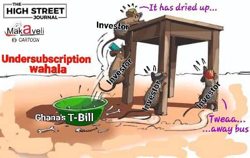 TheHighStreetJ's tweet photo. Ghana Chronicles by Makaveli the cartoonist 

—T-Bill Liquidity ‘Dries Up’ as Gov’t Records 1st Undersubscription in Months as Investor Demand Weakens, ETC.

#THSJ #Business  #Evonomy #Ghana https://t.co/bHQy2fVh3w
