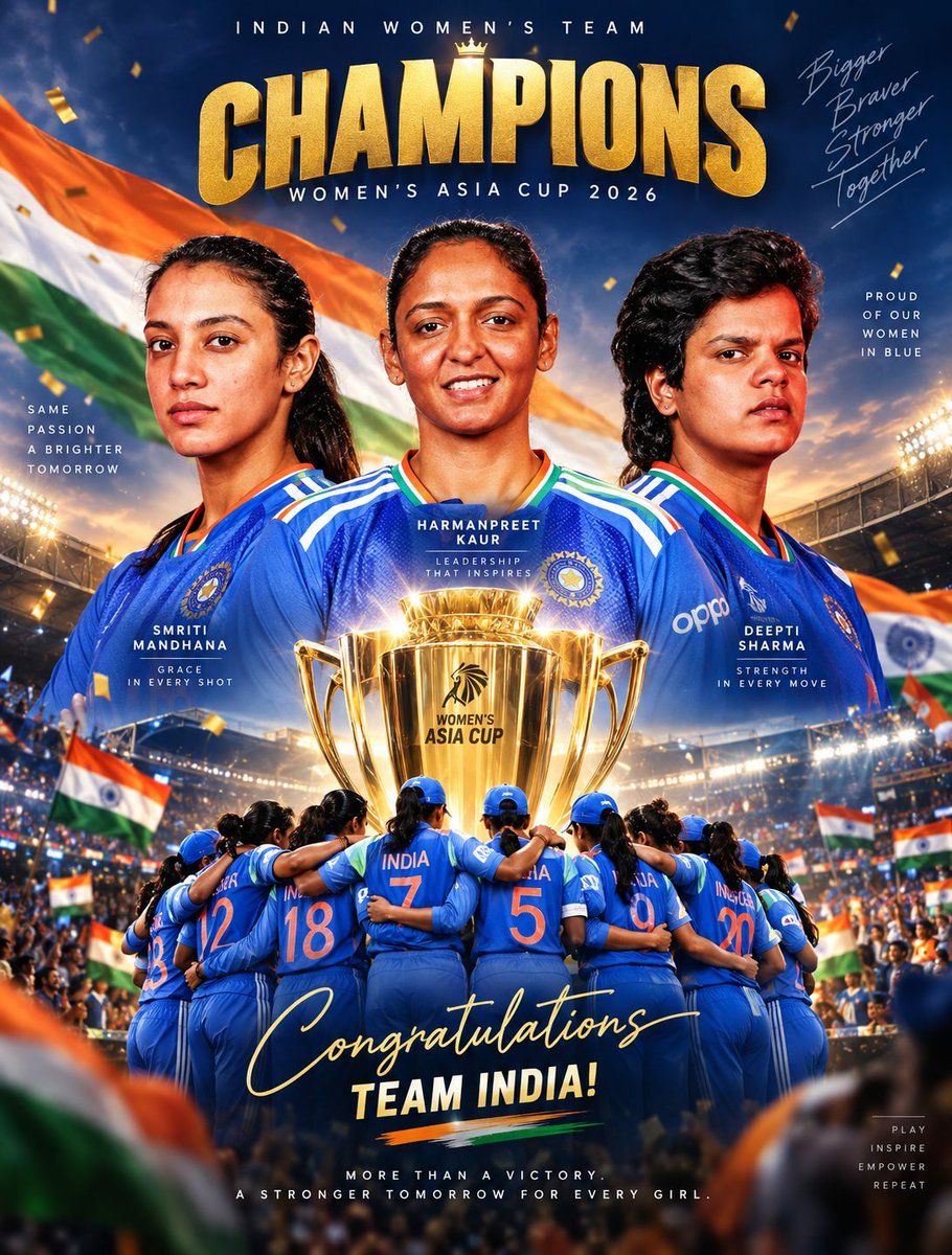 jaikantchat4's tweet photo. 🏆 CHAMPIONS! 🇮🇳🥇

And finally, we get the gold medals to go with the victory. ❤️

After the recent Asia Cup celebrations where India lifted the title but the trophy ceremony ended without the team receiving the trophy, this one feels even more special.

Champions on the field. Medals around their necks. 🇮🇳

Take a bow, Team India! 👏🔥

#TeamIndia #AsianGames2026 Japan #Champions #GoldMedal #WomensCricket