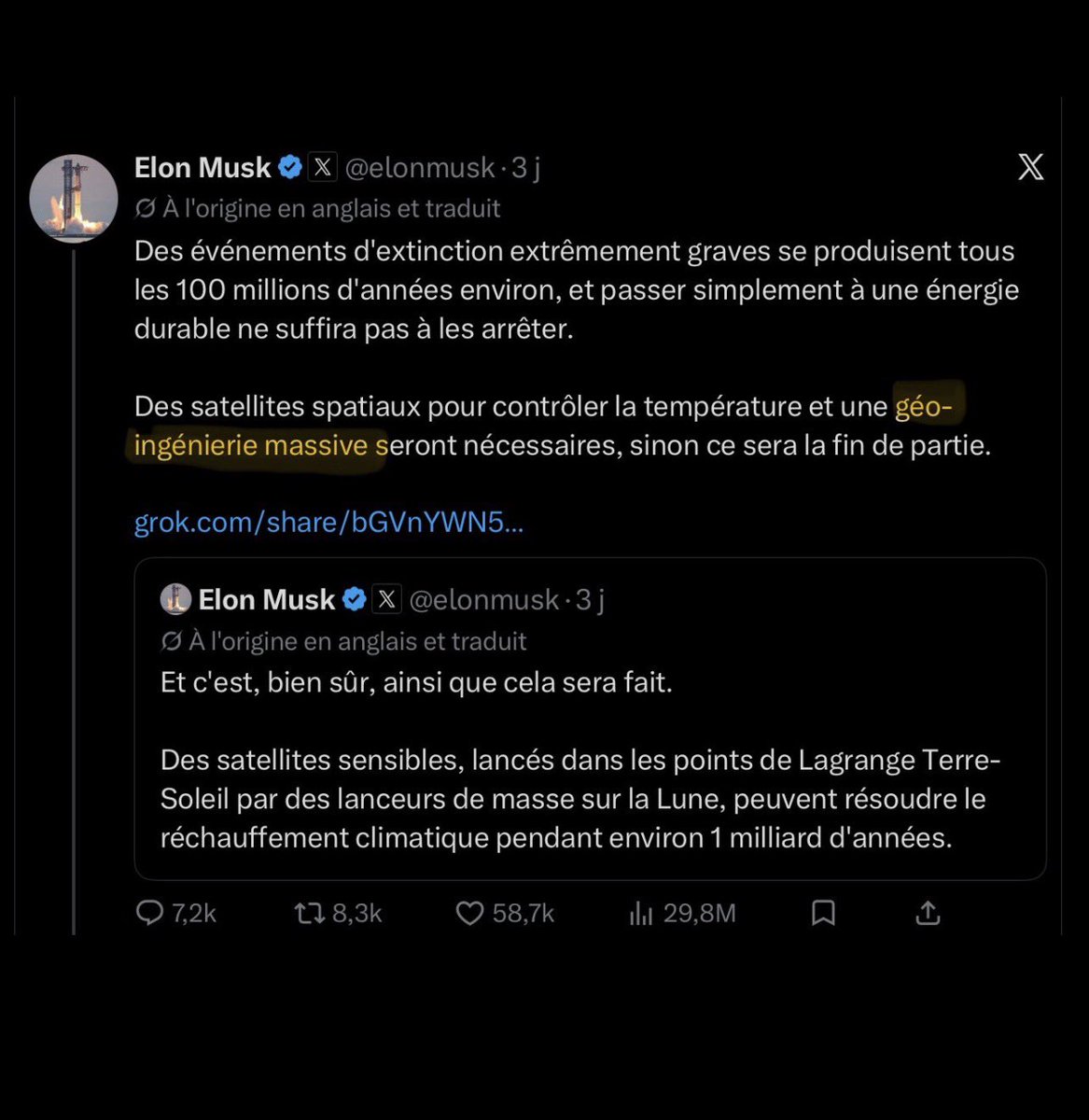 SoHeSun's tweet photo. @le_Parisien Journalisme en France : comploteurs complices.
La geoingenierie existe bel et bien, tout le monde peut constater les épandages, l’assèchement des nuages et la sécheresse qui en découlent, RFK en parle, Elon Musk la soutient, le WEF a fait de l’eau sa nouvelle guerre ! https://t.co/2HTtAWsUNH