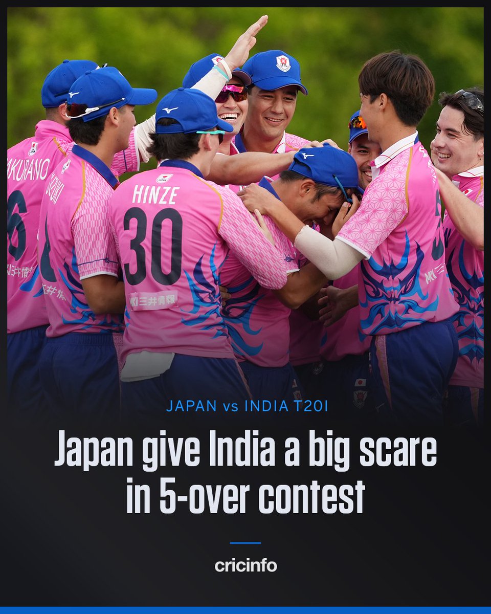 cricinfo's tweet photo. Japan nearly pull off a stunning win... India prevail by two runs in Sano https://t.co/AuYelVqSE1