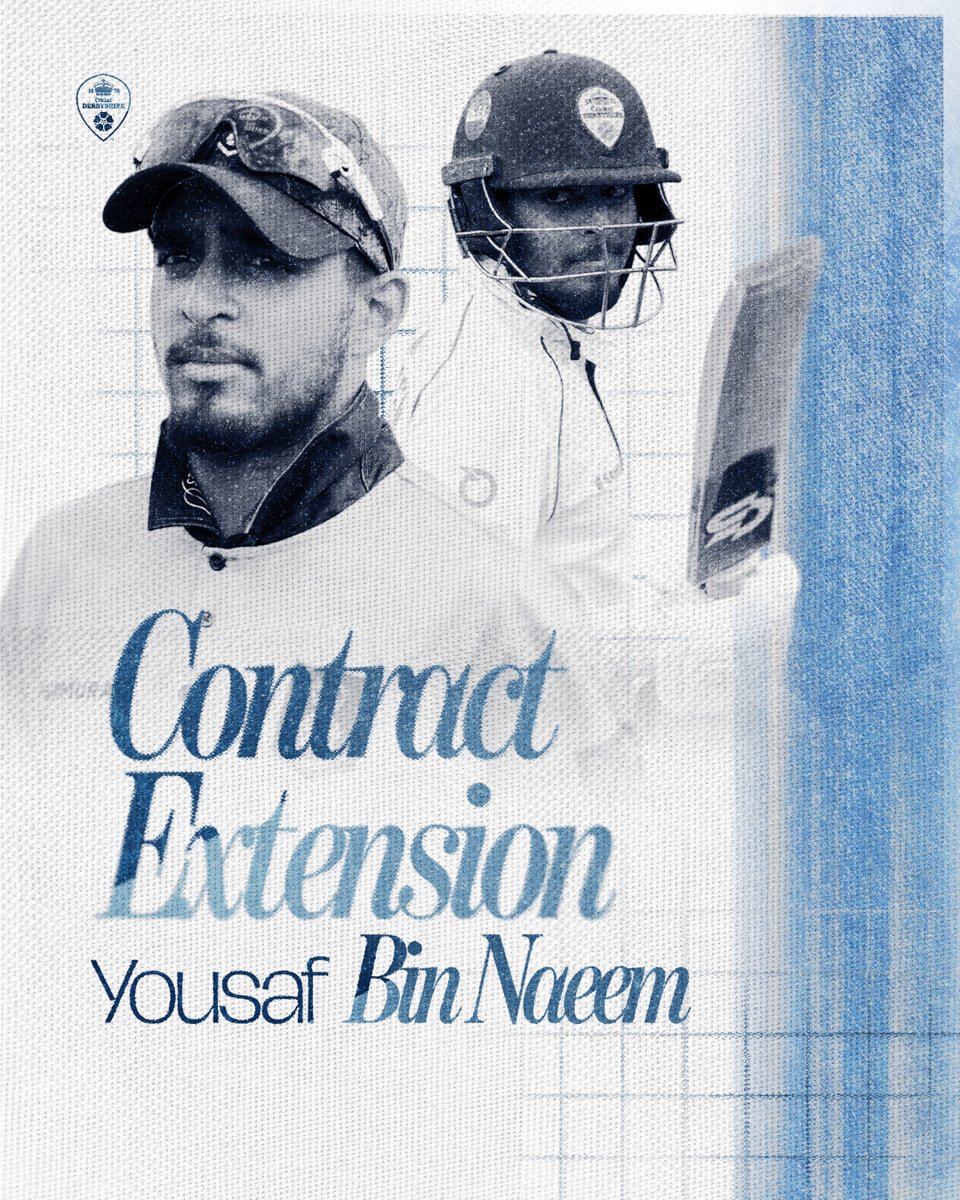 DerbyshireCCC's tweet photo. 𝐁𝐈𝐍 𝐍𝐀𝐄𝐄𝐌 𝐒𝐈𝐆𝐍𝐒 𝐄𝐗𝐓𝐄𝐍𝐒𝐈𝐎𝐍 📝

Derbyshire Pathway graduate, Yousaf Bin Naeem, has signed a new two-year contract.

Read more ➡️ https://t.co/ABjZIQEx47 https://t.co/jpEjABiiyI