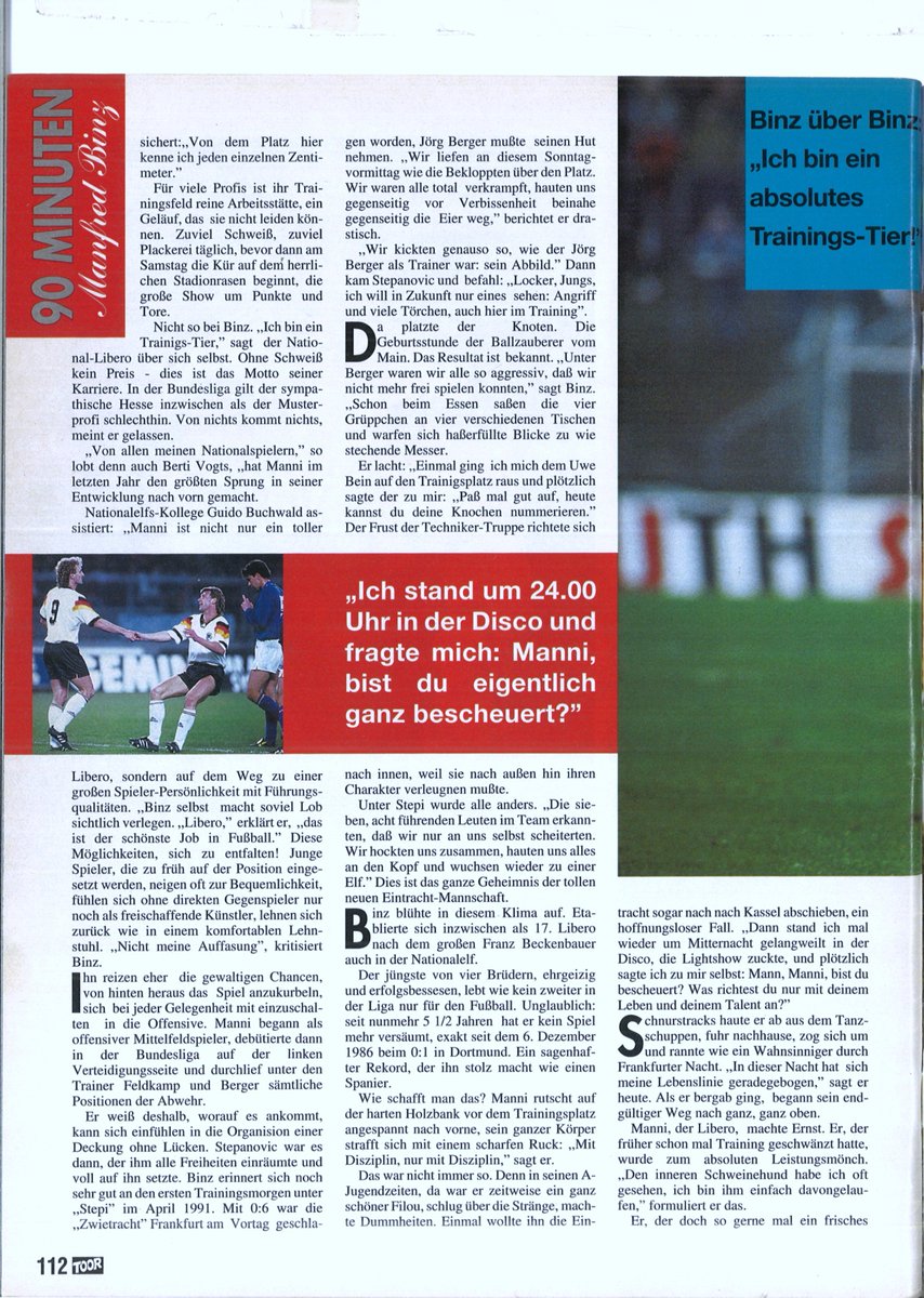 kicker_fuma's tweet photo. "Manfred Binz - 90 Minuten mit..."

(Aus: TOOR Juni 1992)

#binz #sge #bvb #brescia #ofc #dfb #happybirthday https://t.co/IpURL8la6w