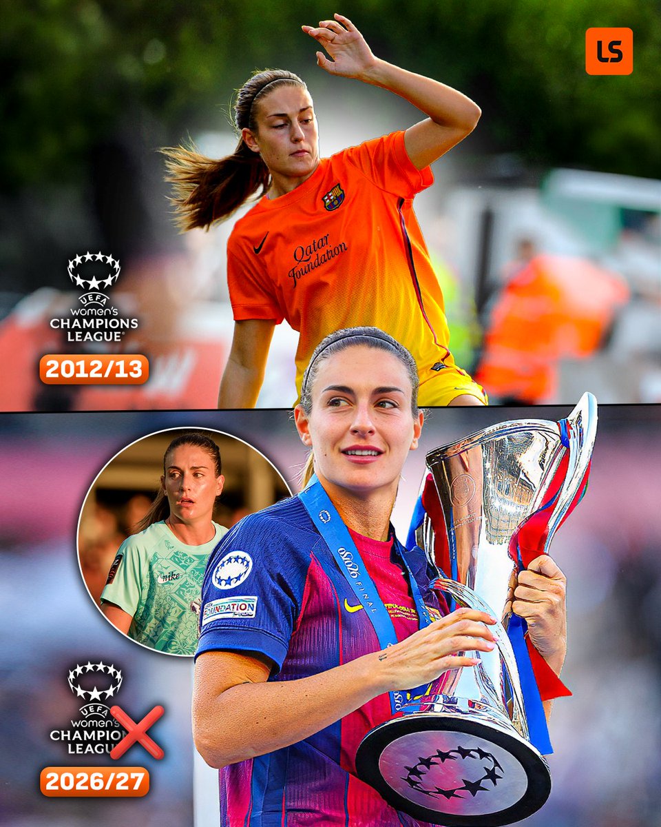 livescore's tweet photo. When you realise this will be the first UWCL season without Alexia Putellas in 14 YEARS 💔 https://t.co/nPVDTbHZxl