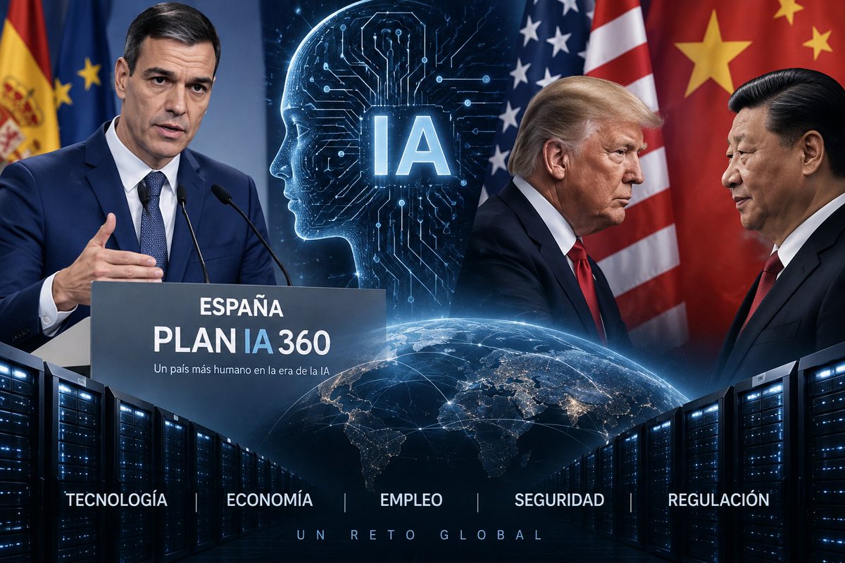 Contrastaprensa's tweet photo. 🧠 La IA entra en una nueva etapa: ya no se habla solo de desarrollarla, sino de cómo controlarla

España, Estados Unidos y China están moviendo ficha casi al mismo tiempo ante el rápido avance de la inteligencia artificial.

🇪🇸 España

Pedro Sánchez ha presentado el Plan IA360, una hoja de ruta para los próximos 12 meses con la que el Gobierno quiere impulsar un gran acuerdo nacional sobre inteligencia artificial.

El Ejecutivo plantea reunir a patronal, sindicatos, partidos y administraciones para abordar cuestiones como empleo, educación, servicios públicos, seguridad y transformación empresarial.

Entre las medidas anunciadas aparecen un observatorio sobre el impacto laboral de la IA, nuevas iniciativas educativas y ayudas para extender estas tecnologías entre pymes y autónomos. 

Pero hay que distinguir entre anuncios y resultados: buena parte del Plan IA360 son objetivos y actuaciones que todavía deben desarrollarse durante los próximos meses.

🌐 Mientras tanto, EE. UU. y China están llevando el debate a otro nivel.

Washington ha propuesto a Pekín establecer un mecanismo bilateral de notificación de incidentes de inteligencia artificial que puedan amenazar la seguridad nacional.

La propuesta fue presentada por el secretario del Tesoro estadounidense, Scott Bessent, durante las conversaciones con el viceprimer ministro chino He Lifeng.

Ambas partes han acordado continuar las conversaciones sobre seguridad de la IA y volver a reunirse en Shenzhen en los próximos dos meses. 

El objetivo sería establecer canales de comunicación ante situaciones graves relacionadas con sistemas autónomos, ciberataques u otros usos peligrosos de la tecnología.

Esto no significa que Washington y Pekín hayan dejado de competir.

Estados Unidos continúa intentando conservar su ventaja tecnológica, mientras China desarrolla su propia industria de chips, modelos de IA y capacidad computacional.

Pero existe una novedad importante:

👉 las dos principales potencias tecnológicas empiezan a discutir mecanismos conjuntos para gestionar determinados riesgos.

🏗️ Y detrás de todo esto hay algo que muchas veces queda fuera del debate: la infraestructura.

La inteligencia artificial necesita centros de datos, enormes cantidades de electricidad, chips avanzados, redes y capacidad de computación.

Por eso España está intentando simultáneamente atraer inversiones en centros de datos y establecer nuevas normas sobre su funcionamiento y sostenibilidad.

La carrera de la IA ya no consiste únicamente en crear el mejor modelo.

Se está desarrollando en cuatro frentes simultáneos:

🔹 Tecnología y capacidad de computación.
🔹 Energía e infraestructuras.
🔹 Empleo y transformación económica.
🔹 Seguridad nacional y regulación.

HECHO: España ha presentado el Plan IA360. 

HECHO: Estados Unidos ha propuesto a China un mecanismo para comunicar incidentes graves relacionados con IA. 

HECHO: Washington y Pekín continuarán las conversaciones sobre seguridad de la IA. 

INTERPRETACIÓN: estamos viendo el comienzo de una nueva fase de la inteligencia artificial: después de varios años centrados principalmente en desarrollar modelos cada vez más potentes, gobiernos y grandes potencias empiezan a construir también mecanismos para gestionar las consecuencias de esa carrera.

La competición tecnológica continúa.

Pero la gobernanza de la IA empieza a convertirse también en geopolítica.