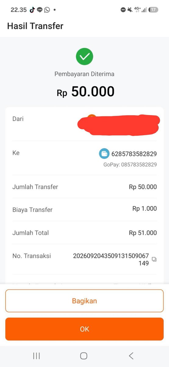 sweetkth_14's tweet photo. ‼️SCAM KEONHO TOPMER‼️
guys please aku gamau sampai ada korban lagi, dia udah ganti username jadi pipinnn dan dia masih berkeliaran di line, aku barusan dapet dm dari korban scam dia lagi, please atas nama kina

ini salah satu bukti korban kena scam

NO GOPAY: 085783582829 /kina https://t.co/hANJcTT7yl