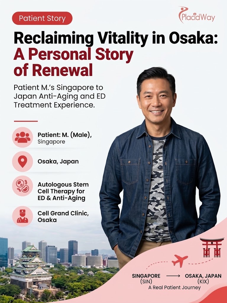PlacidWay's tweet photo. Concerned about erectile dysfunction and the effects of aging on your overall wellness? Discover a Singaporean patient’s ED and anti-aging treatment experience in Osaka, Japan. Click to learn more: https://t.co/mphQxvZUNk. 🧬✨ #stemcelltherapy #edtreatment #antiaging #placidway https://t.co/FcdzPWDKGY