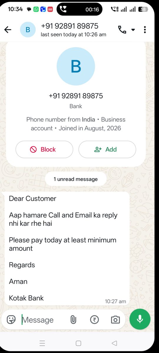 VoiceToResolve's tweet photo. @KotakBankLtd @RBI  Repeated calls/messages regarding my credit card are causing inconvenience. Kindly review the matter and ensure appropriate communication. Please resolve this issue at the earliest. #KotakBank #CustomerService https://t.co/a16JZ9hiB8