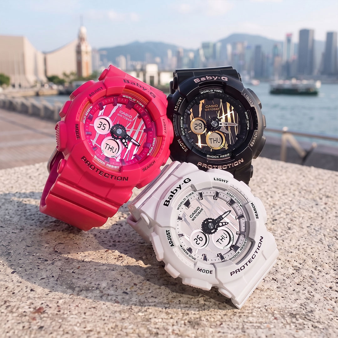 hulacamp's tweet photo. Scratch pattern faces done right
BABY-G BA-120SP
Three bold graffiti dials: black/gold, white/silver, hot pink/silver🎨
Dual display, pure attitude⌚
Office to night out—wear your vibe💥
#javys #babyg #BA120SP #ScratchedPattern #playful #划痕圖案 #隨性塗鴉 https://t.co/cO4vdAVaV9
