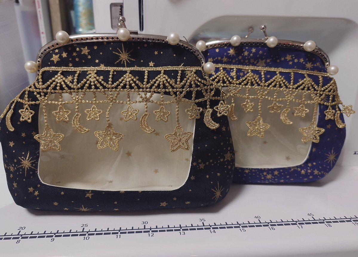 7740nanasio's tweet photo. がま口ぬいポーチ星柄も作成中🪡🧵 https://t.co/18kwNsTiMr
