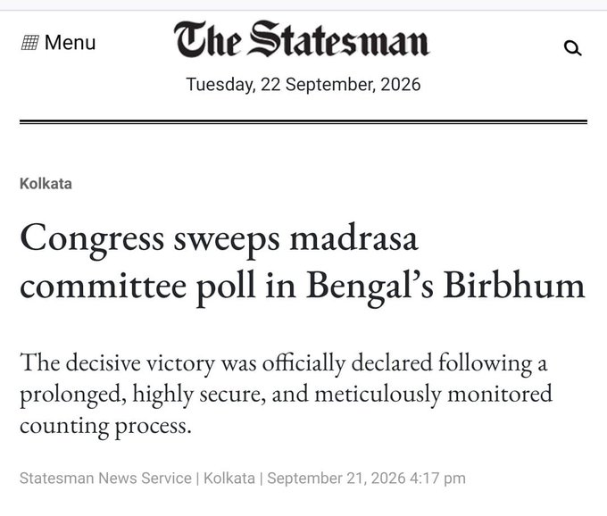 rishibagree's tweet photo. Congress sweeps Madrasa elections 🔥
Forget Gen Z, the Gen M is clearly with Rahul Gandhi !!! https://t.co/UWWJFYzqvp