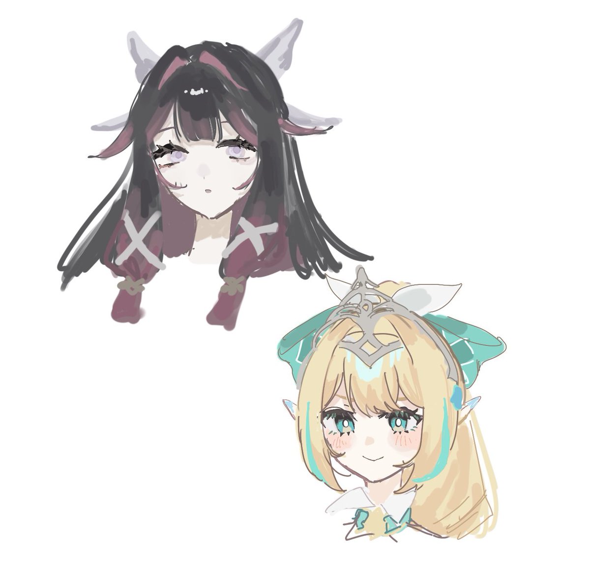 ioqk9's tweet photo. # いいねした人の絵柄真似してバレたら負け 
結構似てるのでは😁とりあえず2人‼️ https://t.co/9vm2R7v4AH