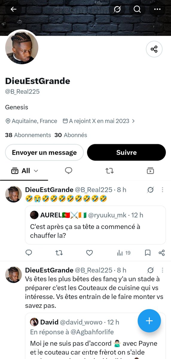 aAdon0007's tweet photo. Sur Fb et tiktok, ya des ultras qui utilisent la photo de profil de Didi (donc se fasse nt passer pour des conspirateurs), pour donner de sales avis sur lui et ses œuvres et pour jetter des fleurs à Bodoin dans les com.

Sur X aussi ils sont là 😹. Vous êtes pathétique les gars. https://t.co/wK6mh4GWBW