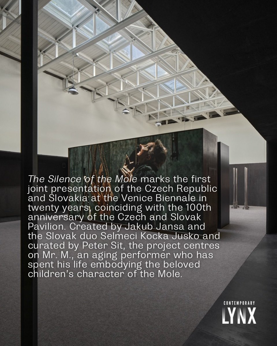 Lynx_art's tweet photo. “The Silence of the Mole”, by Jakub Jansa and Selmeci Kocka Jusko, curated by Peter Sit, brings together film, sculpture and sound to explore what happens when imagination becomes entangled in the mechanisms of soft power.

On view in Giardini until 22 November. https://t.co/s7z0PGWylR