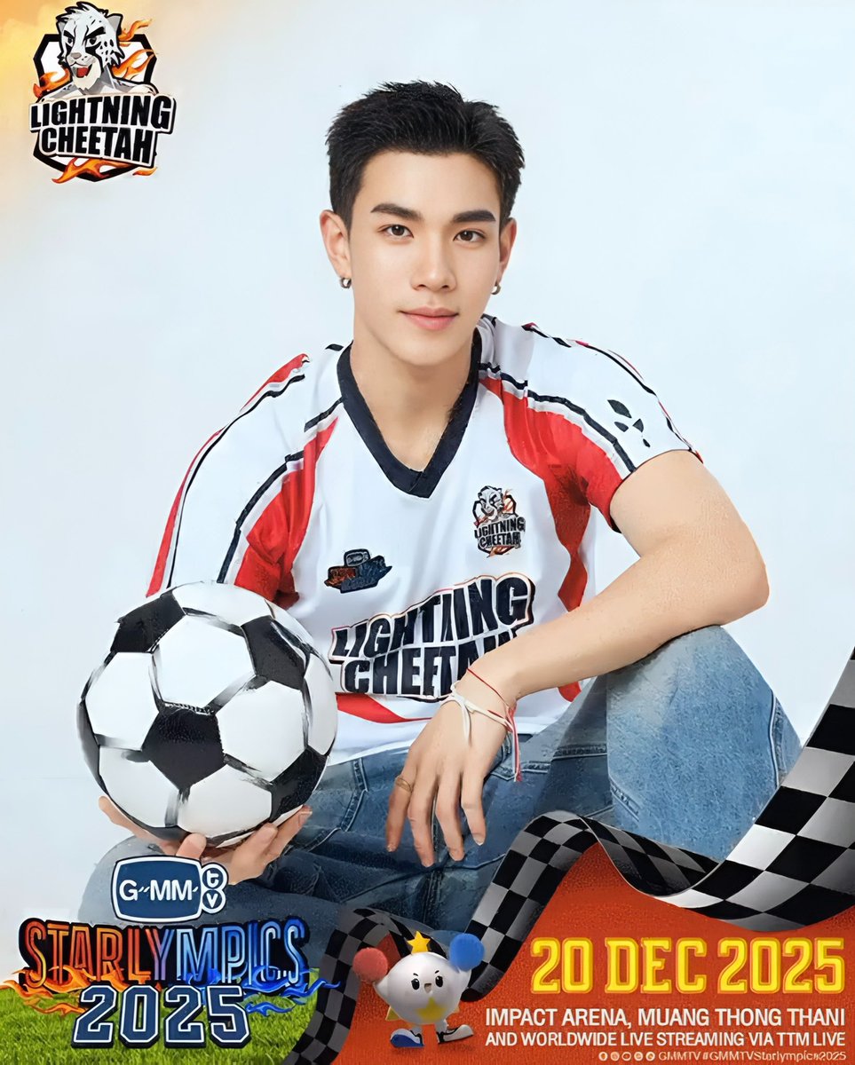 ForSupFourth's tweet photo. พี่โฟร์ททีม Lightning Cheetah 🐆❤️‍🔥

นักบอลเบอร์ 4 เขาหล่อเท่ขึ้นทุกปีจริงๆนะคะเนี่ยยยย🙂‍↕️😝

#GMMTVStarlympics2026
#Fourthnattawat #โฟร์ทณัฐวรรธน์ https://t.co/jSAjfD4LSY