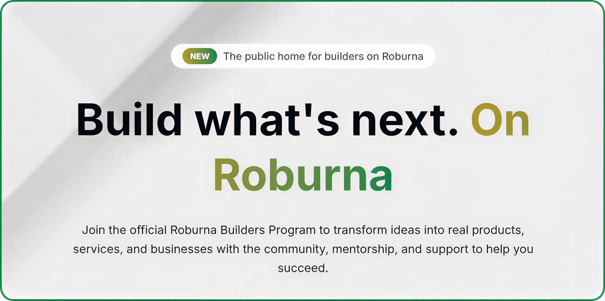 RoburnaBuilders's tweet photo. You don't need a finished product to join Roburna Builders.

An idea, a prototype, or just a problem worth solving is enough.

Roburna Builders gives you the path and the people to build it.
Get started → https://t.co/aJdaro58M3 https://t.co/MW3argKUaN