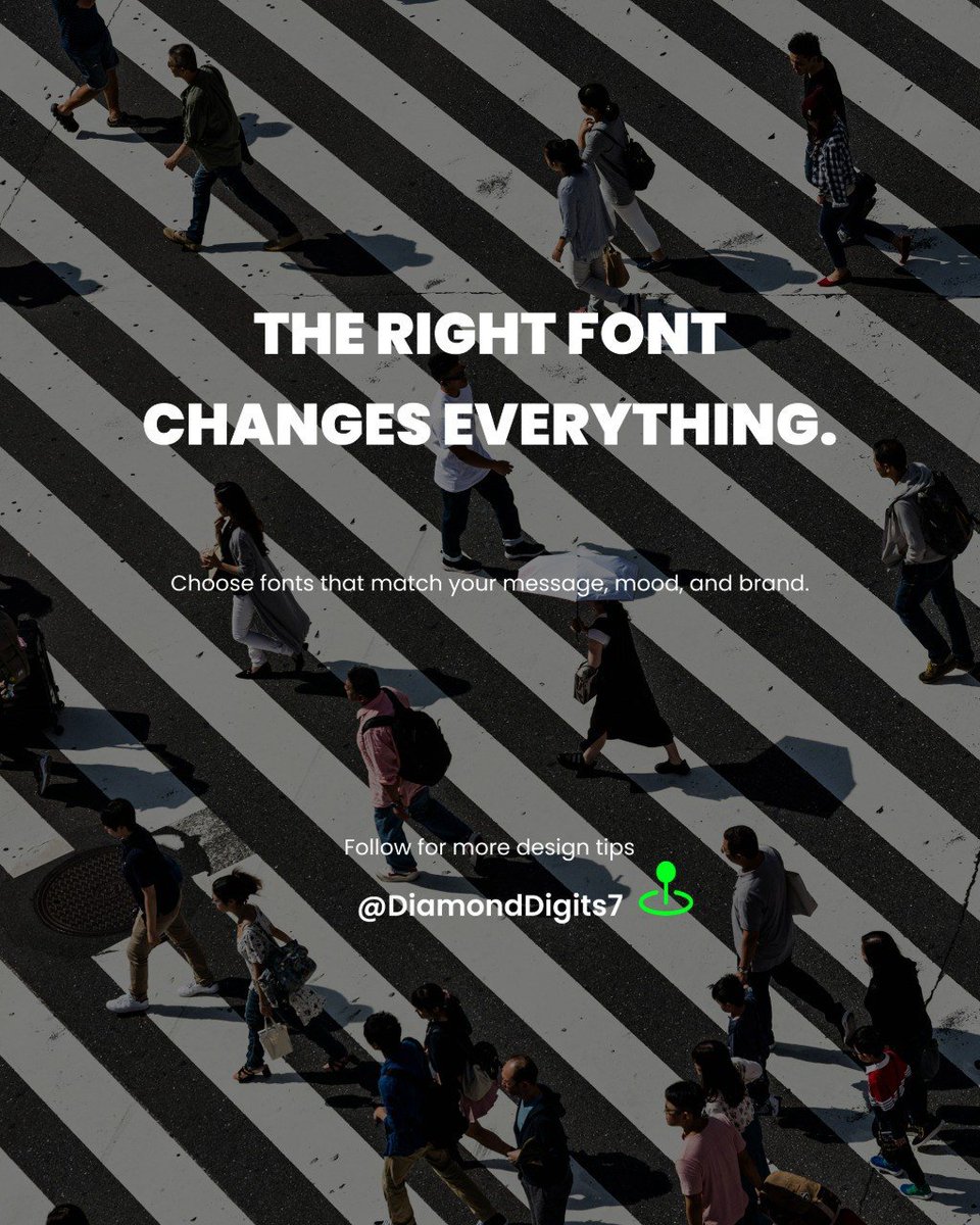 Diamonddigits1's tweet photo. Fonts do more than make a design look good they set the mood, communicate personality, and shape how people see your brand.

Follow for more design tips, inspiration &amp; digital skills.

#Diamondoluwaseunibukun #diamonddigits #GraphicDesign #Typography #DesignTips #fonts https://t.co/k4qTneEewY