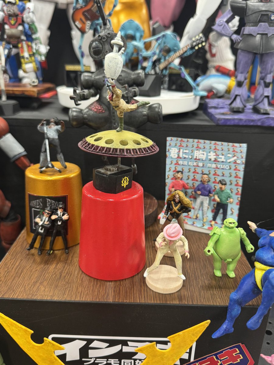 dgo_opb's tweet photo. #ネクスポ 素晴らしい作品だらけで刺激になったなー。フェルトMSも原画崩壊ザクもhide王蟲も切り口が素晴らしい。YMOのお三方近くにスーパーボウル版ビヨンセが！模型イベントでエンカウントする人じゃない！最高！

#ガンプラ
#ネクスポ2026 https://t.co/2thl3KRgAu