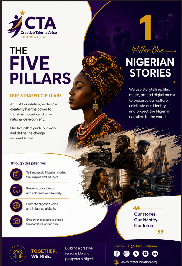 creativesarise's tweet photo. Nigerian Stories 🇳🇬
Our stories preserve our culture, celebrate our identity and shape how the world sees Nigeria. CTA Foundation uses film, music, art and digital media to amplify authentic Nigerian voices.
#CTAF #NigerianStories #NigerianCreatives https://t.co/r0tDOCJFnC