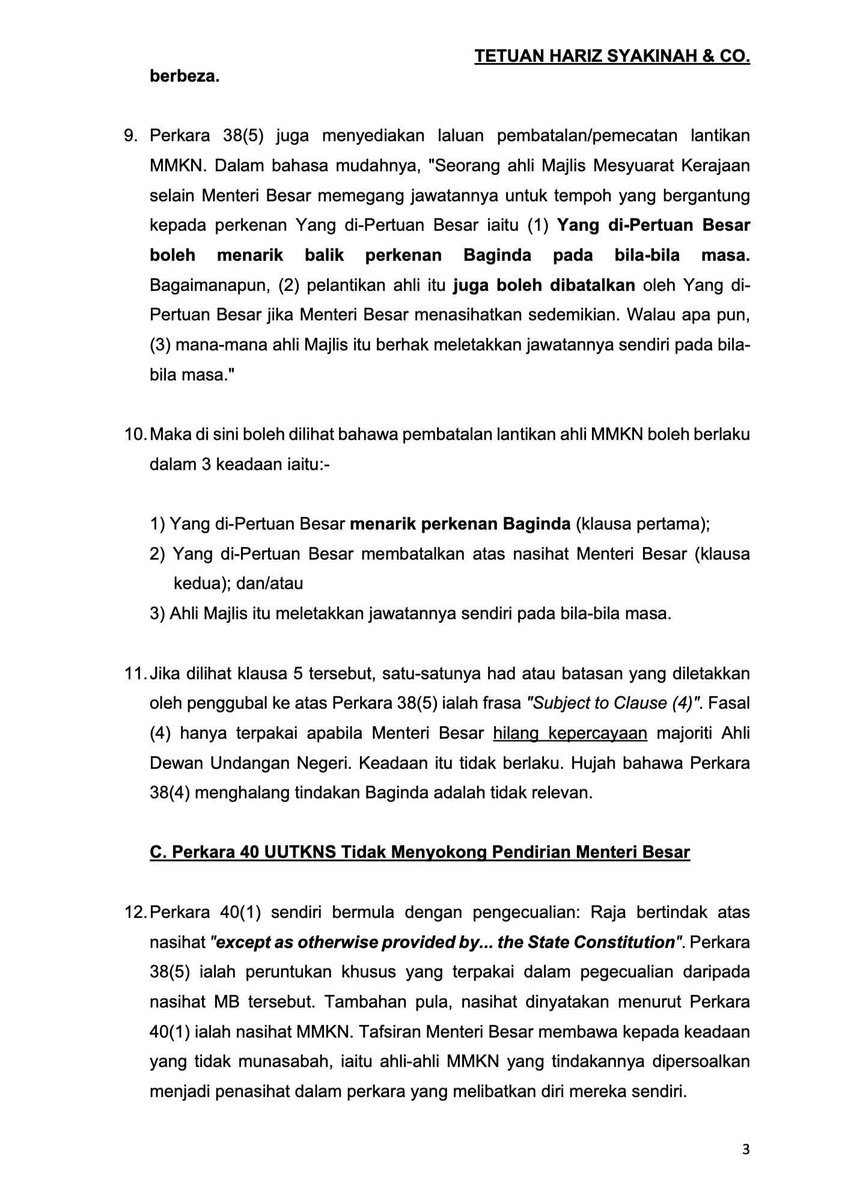 Nazril_Iznil's tweet photo. 𝗜𝗦𝗬𝗧𝗜𝗛𝗔𝗥 𝗗𝗔𝗥𝗨𝗥𝗔𝗧 𝗝𝗜𝗞𝗔 𝗣𝗘𝗥𝗟𝗨

Hentikan kemelut berlarutan. Jika ada pertikaian, selesaikan melalui lunas undang-undang dan mahkamah, bukan dengan perang kenyataan media yang tiada penghujung.

Jika benar ada pelanggaran, buktikan di mahkamah. Jika ada pertikaian, biarkan proses perundangan menentukan.

Inilah hasilnya apabila memberi kuasa kepada UMNO
_________________________
Kenyataan Media Pembatalan Pelantikan Ahli-Ahli Majlis Mesyuarat Negeri oleh DYMM Yang Di-Pertuan Besar  Negeri Sembilan Adalah Sah dan Berpelembagaan - Peguam kepada Undang Luak Rembau ke-22.