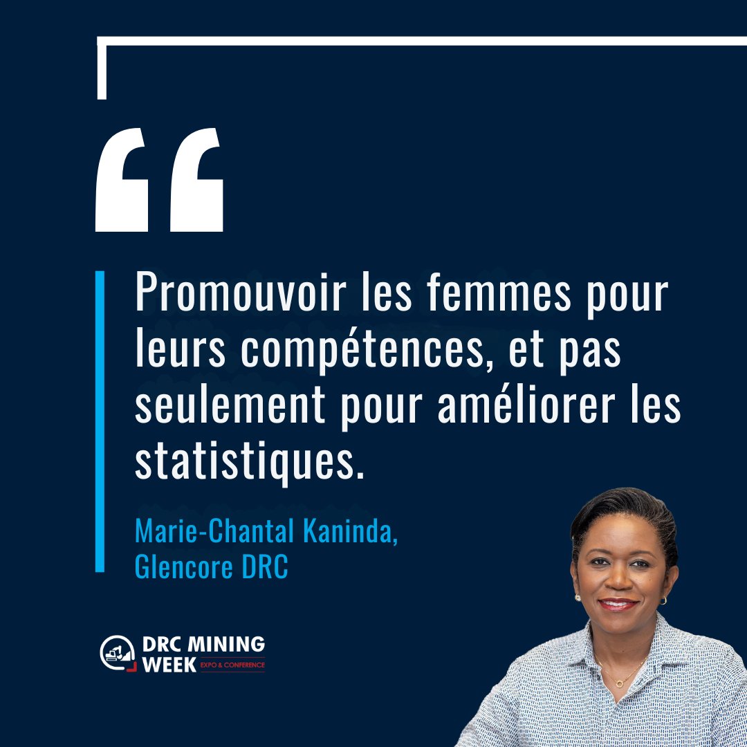 drcminingweek's tweet photo. Marie-Chantal Kaninda : promouvoir les femmes pour leurs compétences, et pas seulement pour améliorer les statistiques.

Promote women for their skills, not just to improve the statistics.

#DRCMiningWeek #DMW26 #WomenInMining https://t.co/CAAV4VuCHS