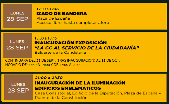 guardiacivil's tweet photo. #PatronaGC26 | Actos previstos para el día 28 de septiembre en #Cádiz, con motivo de la Semana Institucional de la Guardia Civil.

🫡 ¡Te esperamos!    

ℹ️ Consulta el programa de eventos en nuestra página web:
https://t.co/CTBuoMtraD https://t.co/OFAxr1m6m4