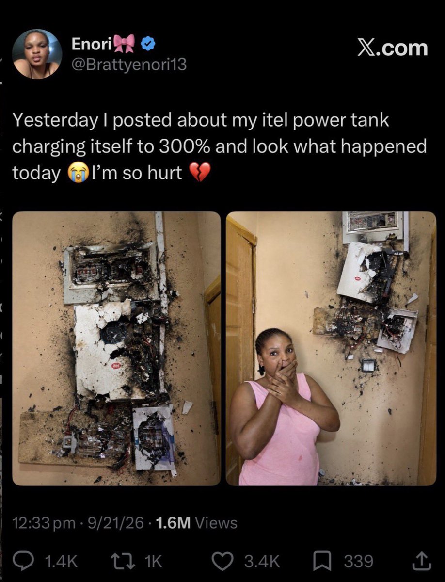 LordZeus_Usulor's tweet photo. . @itelNigeria  It’s so Unfortunate that your product is really endangering people’s life because I don’t see any the reason you haven’t come out to clarify the incident involving Itel Power tank exploding after charging to a certain percentage.
I have already added this 500w itel Power Tank into my cart 🛒 and proceeded to make payment when my brother called my attention to the post circulating online concerning Itel Power tank gotten exploded. Average Nigerian already have lifespan of 45-50years…… however, your product is seriously contributing to this colossal lifespan limitation. I need clarification!!!